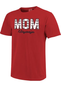 Wisconsin Badgers Womens Red Block Mom Short Sleeve T-Shirt