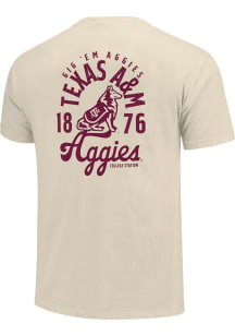 Texas A&M Aggies Natural Mascot Overlay Short Sleeve T Shirt