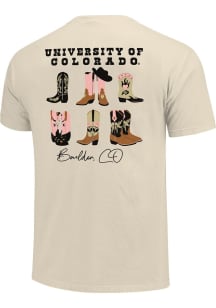 Colorado Buffaloes Womens Ivory Howdy Boots Short Sleeve T-Shirt