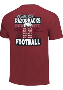 Arkansas Razorbacks Red Football 2025 Football Schedule Short Sleeve T Shirt