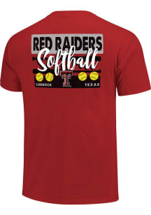 Texas Tech Red Raiders Womens Red Gritty Softball Bats Short Sleeve T-Shirt