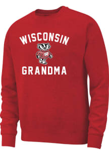 Wisconsin Badgers Womens Red Grandma Crew Sweatshirt