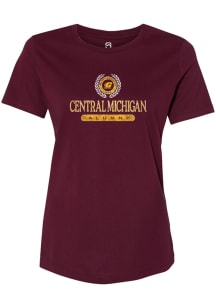 Summit Sportswear Central Michigan Chippewas Womens Maroon Alumni Short Sleeve T-Shirt