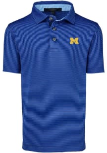 Greyson Michigan Wolverines Youth Blue Saranac Short Sleeve Polo Shirt