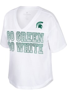 Colosseum Michigan State Spartans Womens White Shiz Short Sleeve T-Shirt