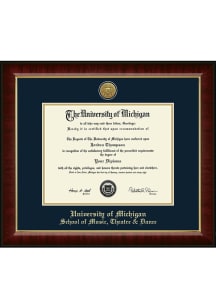 Michigan Wolverines Engraved Murano Music Theatre Dance Diploma Frame - Brown