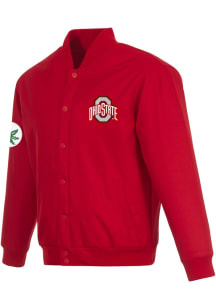 Ohio State Buckeyes Mens Red Poly Twill Medium Weight Jacket