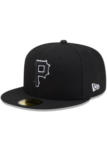 New Era Pittsburgh Pirates Mens Black Black & White Logo Basic 59FIFTY Fitted Hat