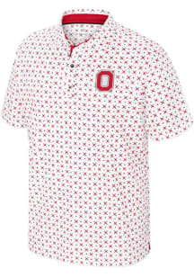 Colosseum Ohio State Buckeyes Mens Scarlet Red Mayfield Short Sleeve Polo