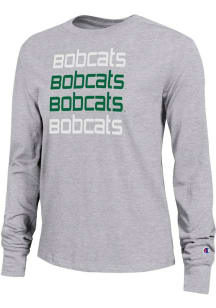 Champion Ohio Bobcats Womens Grey Repeat Core LS Tee