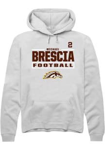 Michael Brescia Western Michigan Broncos Mens White Football NIL Stacked Box Player Hood