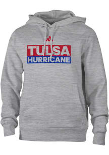 Adidas Tulsa Golden Hurricane Mens Grey Heat Seal Fleece Long Sleeve Hoodie