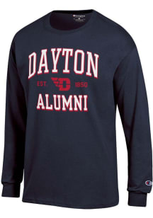 Champion Dayton Flyers Navy Blue Est Alumni Jersey Long Sleeve T Shirt