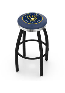 Milwaukee Brewers Chrome Seat Pub Stool - Black
