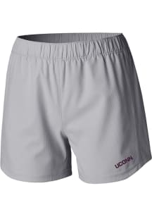 Columbia UConn Huskies Womens Grey Heat Seal Tamiami Pull-On Shorts