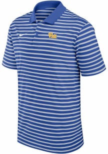 Nike Pitt Panthers Mens Blue Victory Stripe Short Sleeve Polo