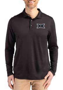 Cutter and Buck Big 12 Mens Black Coastline Long Sleeve Polo Shirt