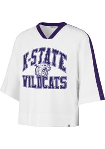 47 K-State Wildcats Womens White Big Overarch Short Sleeve T-Shirt
