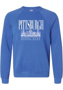Summit Sportswear Pittsburgh Mens Blue Skyline Long Sleeve Fashion Sweatshirt