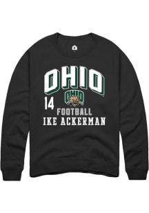 Ike Ackerman Ohio Bobcats Mens Black Football NIL Arch Logo Player Crew