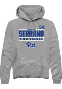 Marcus Serrano Pitt Panthers Mens Graphite Football NIL Stacked Box Player Hood