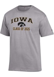 Champion Iowa Hawkeyes Grey Class of 2025 Text Jersey Short Sleeve T Shirt