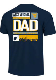 West Virginia Mountaineers Navy Blue Tiles Dad Short Sleeve T Shirt