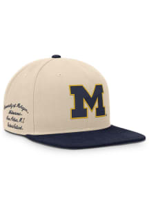 Nike Michigan Wolverines Natural Contemporary Prep Pro Flat Brim Mens Snapback Hat