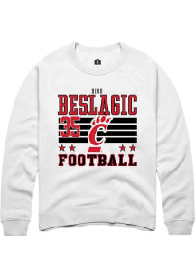 Dino Beslagic Cincinnati Bearcats Mens White Football NIL Striped Player Crew