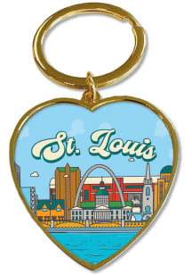 St Louis Heart Keychain - Gold