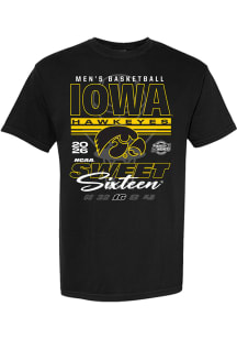 Something Inked Iowa Hawkeyes Black 2026 NCAA Mens Basketball Sweet 16 Bound Short Sleeve T Shirt