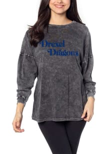 Drexel Dragons Womens Navy Blue Big LS Tee