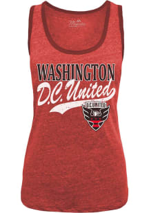 DC United Womens Red Triblend Contrast Tank Top