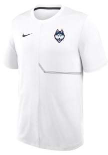 Nike UConn Huskies White Dri-Fit Coach Short Sleeve T Shirt