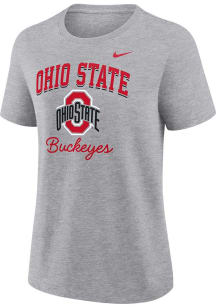 Nike Ohio State Buckeyes Womens Grey Logo Script Short Sleeve T-Shirt