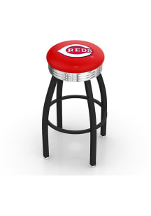 Cincinnati Reds 3 Ring Chrome Seat Pub Stool - Black