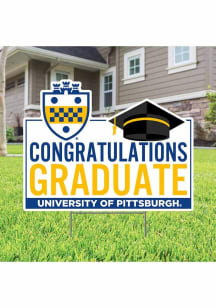 Pitt Panthers Congratulations Graduate Yard Sign - White