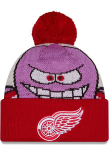 New Era Detroit Red Wings DL Mascot Pom Cuff Baby Knit Hat - Red