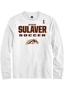 Reagan Sulaver Western Michigan Broncos White NIL Stacked Box Long Sleeve Player T Shirt