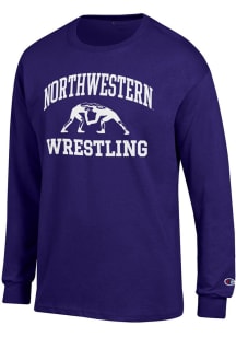 Champion Northwestern Wildcats Purple Wrestling Icon Jersey Long Sleeve T Shirt