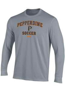 Under Armour Pepperdine Waves Grey Soccer Performance Long Sleeve T Shirt