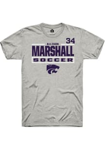 Allison Marshall K-State Wildcats Ash NIL Stacked Box Short Sleeve Player T Shirt