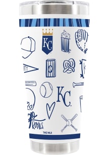 The Memory Company Kansas City Royals Sketchpad 30oz Stainless Steel Tumbler - White
