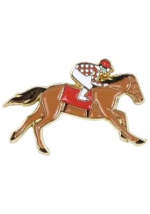 Kentucky Souvenir Jockey on Horse Pin - Brown