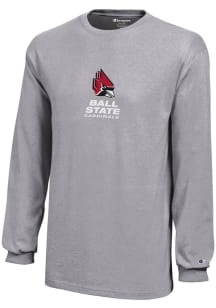 Champion Ball State Cardinals Youth Grey Core Long Sleeve T-Shirt