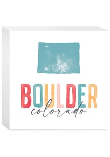Boulder 5x5 Watercolor Sign - White