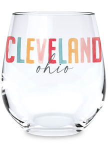 Cleveland Stemless Watercolor Stemless Wine Glass - White