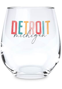 Detroit Stemless Watercolor Stemless Wine Glass - White