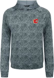 Levelwear Calgary Flames Mens Grey Albatross 3D Embroidered Patch Long Sleeve Hoodie