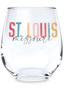 St Louis Stemless Watercolor Stemless Wine Glass - White